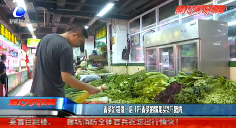 香菜價(jià)格漲一倍 1斤香菜的錢能買2斤豬肉