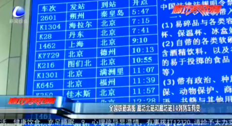 全國(guó)鐵路調(diào)圖 廊坊北站和廊坊站14列列車有變